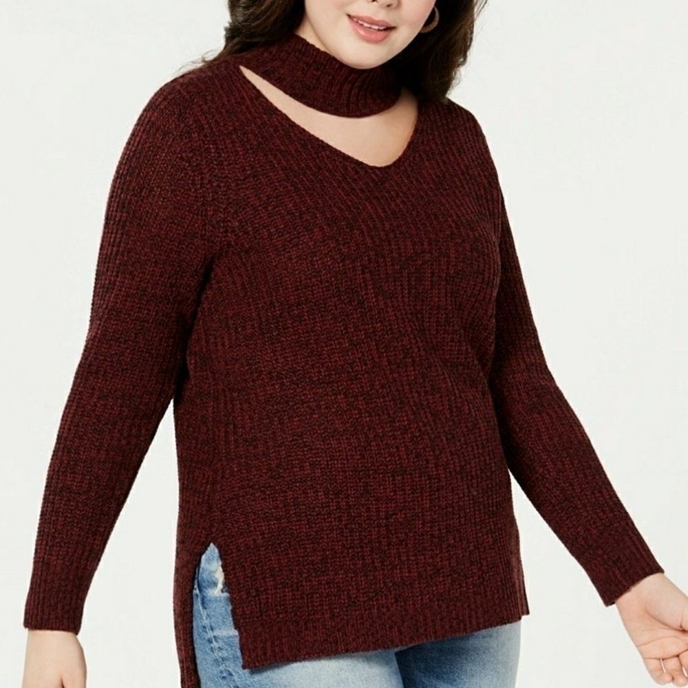 NEW PLANET‎ GOLD PLUS SIZE 2X CUTOUT SWEATER TOP
